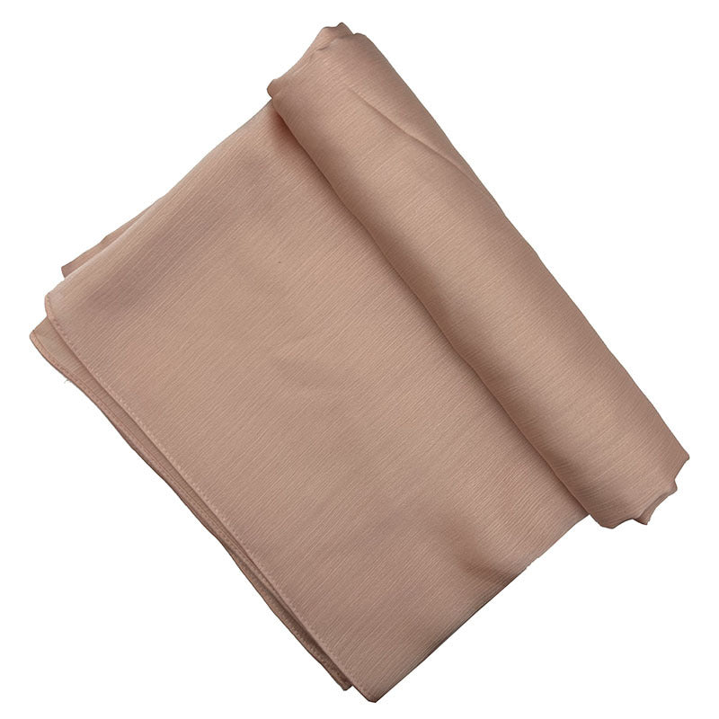 Satin-colored Women's Pleated Scarf Mid-length